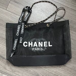 Fashion Bag only Black Mesh Paris Tote